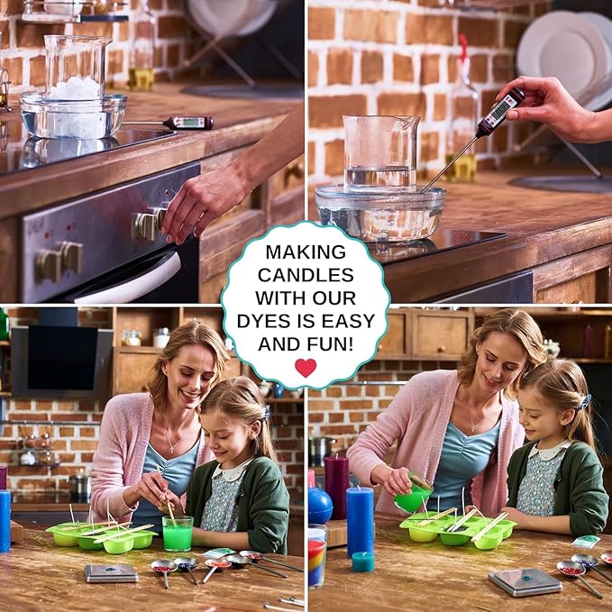 Candle Wax Dye for Soy Candle Making - 24 Popular Candle Dye Coloring Chips in Jars - Premium Candle Wax Coloring - Highly Concentrated Candle Chips Colors