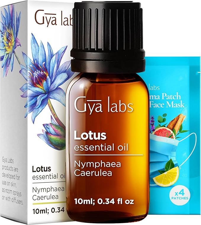 Gya Labs Lotus Essential Oil - 0.34 Fl Oz - for Hair, Skin, Diffuser, Aromatherapy & DIY Candle Making Scent