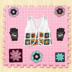 MEVOME Blocking Mats for Knitting 200 T-pins 100 Locking Stitch Markers, Extra Thick Block Boards Crochet Projects Grid Lines Needlepoint Knit Crocheting, 9 Foam Interlocking Mat Storage Bag (Pink)