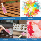 1" Foam Paint Brushes - 100 Pack, 1-Inch Painting Sponges - Premium Foam Brushes - Lightweight & Durable - Sponge Brush Ideal for Painting, Crafting, Acrylics, Stains, Varnishes (Pink)