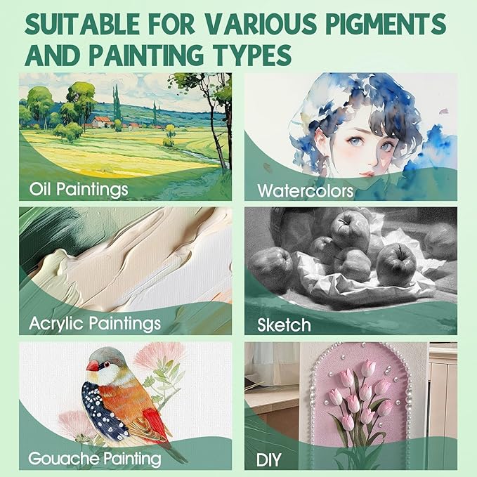 ESRICH Stretched Canvas for Painting 18x24 Inch, 5Pack Large Canvas for Painting, Primed Acid-Free Cotton Blank Canvases, Art Paint Canvases for Oil Paint,Watercolor,Acrylic Paint,Gouache and Tempera.