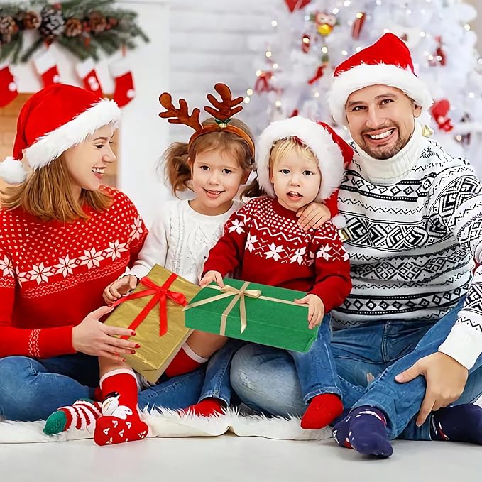 DECYOOL Christmas Ribbons, 4 Rolls 100 Yards Christmas Satin Ribbons 10mm Wide Holiday Craft Ribbons for Gift Wrapping and Xmas Decoration, Red & Green & Royal Blue & Champagne Gold