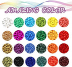 Glass Seed Beads for Bracelet Making Kit, 24 Colors 6/0 4mm Small Beads Multicolor Beading Beads with Container Box for Jewelry Making - Approx 6000pcs