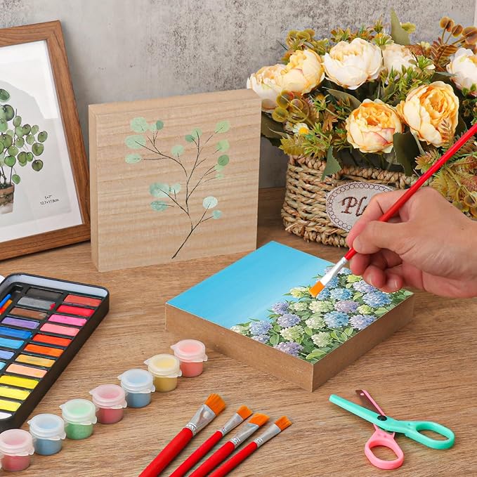 10 Pack Unfinished MDF Wood Squares Blocks, 5.9 x 5.9 Inch Wooden Blocks for Crafts, DIY Projects, and Custom Decor