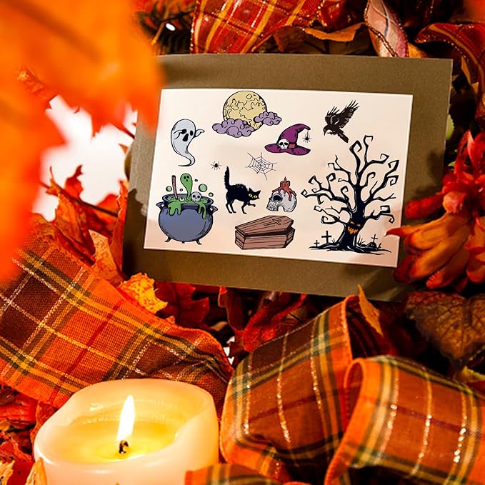 ORIGACH Halloween Clear Stamps Withered Tree Cat Creature Coffin Silicone Stamp for DIY Scrapbooking Album Decorative Card Making