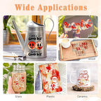 Tie Dye Permanent Vinyl Roll- 12'' x 8ft Orange Clouds Permanent Adhesive Vinyl for Mugs Decors Self Adhesive Sticker