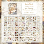 WCCH Vintage Scrapbook Sticker Supplies, 25 Sheets PET and 25 Sheets Washi Stickers, Over 800 Self-Adhesive Pre-Cut Stickers for Junk Journal, Bujo, Collage, Adult Crafts Arts, Letters DIY