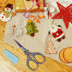 BIHRTC Small Craft Scissors 3.6inch Rainbow Scissors with Leather Cover Stainless Steel Sharp Tip Shears for Cross Stitch Sewing Crafting Art Work Threading Needlework Knitting