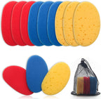 12Pcs Clay Sponges for Clay, Boyistar Ceramics Pottery Clay Sponge for Shaping and Clean Sponge with 3-Density Clay Sponge Artists Sponge for Pottery Modeling Sculpting with Mesh Bag