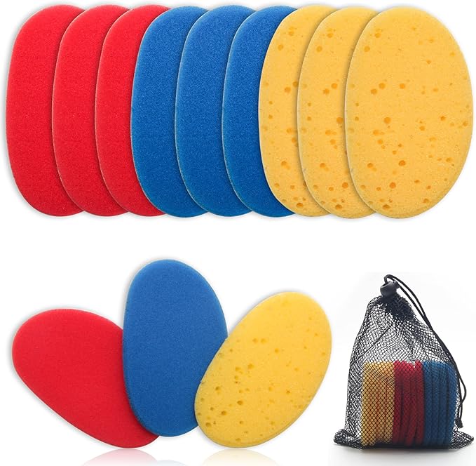 12Pcs Clay Sponges for Clay, Boyistar Ceramics Pottery Clay Sponge for Shaping and Clean Sponge with 3-Density Clay Sponge Artists Sponge for Pottery Modeling Sculpting with Mesh Bag