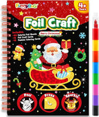 FUNNYB&G Foil Art Craft Activity for Kids - Christmas Crafts Gift Party Favors for Kids Stocking Stuffer Baskets Fillers Gifts Toy for Girls Boys 4 5 6 7 8 9 Years Old(Christmas)