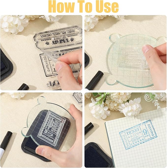 GLOBLELAND Vintage Travel Ticket Themed Clear Stamps Tickets Silicone Stamp Retro Tickets Post Card Silicone Transparent Seal Stamp for Card Making Scrapbooking 5.83x8.27inch