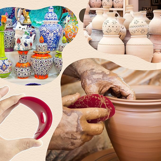 DIYOOHOMY Pottery Ribs for Pottery Tools and Clay Tools, Soft Silicone Ceramic Supplies Kit for Shapes Sculpting,Mud,Trimming,Throwing (2)