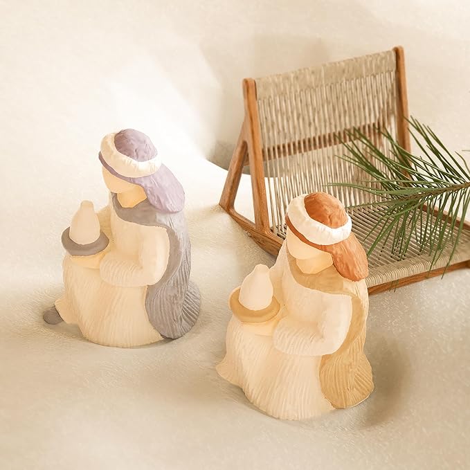 Nativity Scene Molds - Jesus, Maria, Angel & Nativity Designs - Resin Casting & Silicone Molds for Candle Making & Home Decor Wave Candle Mold