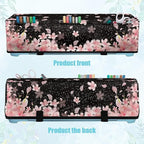 Binienty Cherry Blossom Dust Cover for Scrapbooking Die-Cut Machines Polyester Cutting Machine Maker Cover with 3 Pockets for Home Accessories Organizer