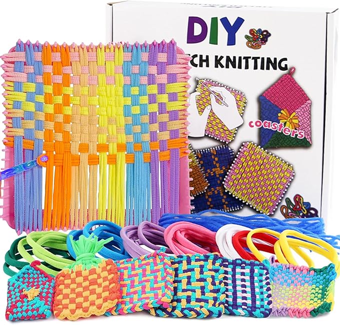 cholobaco Weaving Loom Kit Toys for Kids and Adults with 288 Colorful Loops，Potholder Loops Crafts for Girls Ages 6 7 8 9 10 11 12，Holder Loom Knitting Kits and Gifts for Kids and Beginners