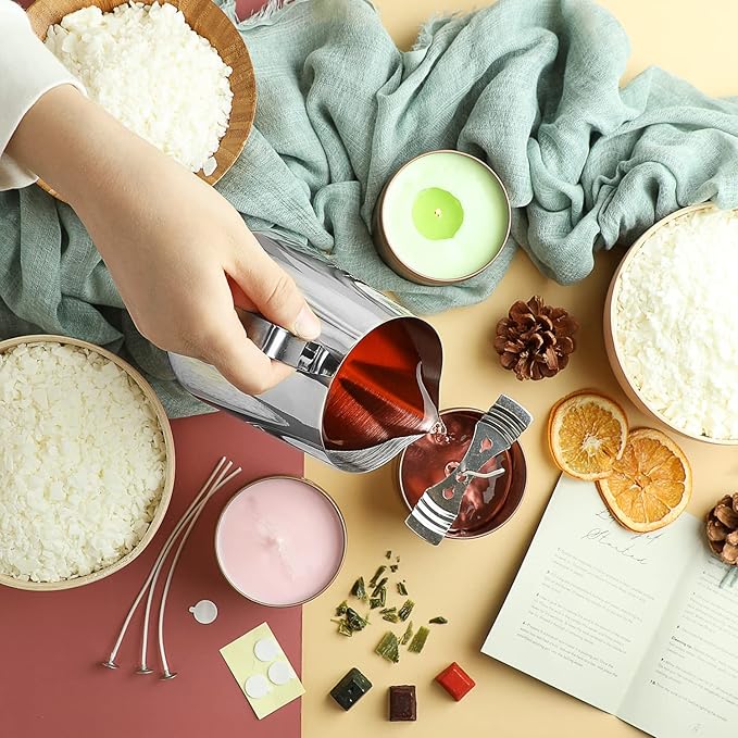 Hearth & Harbor Organic Soy Candle Making Kit for Adults, DIY Crafts, Complete Candle Making Supplies Include Natural Soy Wax, Tins, Scents, Dyes, Wicks & More – Gift Idea, Perfect Home Decor – 12 Lbs