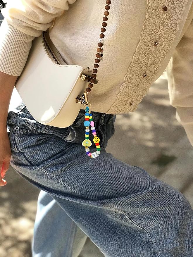 MINIMISSMIANYC 421PCS Beaded Keychain Making Kit for Women,Acrylic Heart Star Flower Letter Alphabet Bag Beads DIY Key Chain Charm Supplies Crafts Accessoriess Jewerly Making Kit