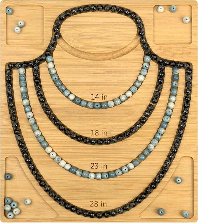 Petoysoso Bead Board for Jewelry Making,Bamboo Necklace Making Supplies,Jewelry Making Supplies,Beading Board