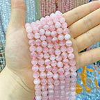 6MM 60PCS Natural Crystal Stone Madagascar Rose Quartz Gemstone Beads for Jewelry Making DIY Bracelet
