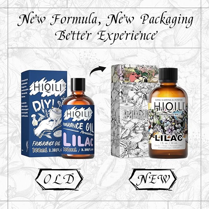 HIQILI Lilac Fragrance Oil for DIY Perfume, Candle & Soap Making, Soft Floral Scents for Essential Oils Diffuser - 1 Fl Oz