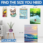 FIXSMITH Stretched White Blank Canvas - 18x24 Inch, 4 Pack,Primed Large Canvas,100% Cotton,5/8 Inch Profile of Super Value Pack for Acrylics,Oils & Other Painting Media