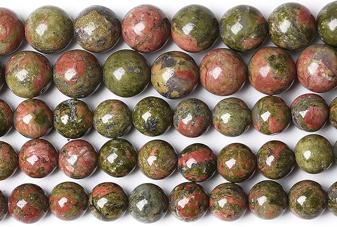 90pcs 4mm Natural Unakite Gemstone Beads Round Loose Beads for Jewelry Making DIY Bracelet Necklace (Unakite, 4mm)