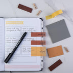 DiverseBee Transparent Sticky Notes (Includes Quick Dry Pen), Cute Clear Sticky Tabs, Translucent Page Flags Book Markers Stickers, Planner Accessories Bible Journaling Study Office Supplies (Dune)