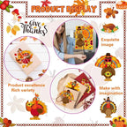 Turkey Stickers 24 PCS Thanksgiving Stickers for Kids, Make Your Own Turkey Sticker Sheets for Thanksgiving Party Favors DIY Crafts Sticker Classroom Teacher Reward