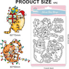GLOBLELAND Christmas Comic Cat Clear Stamp for Card Making Cartoon Cats Silicone Stamps Christmas Stockings Transparent Stamp for DIY Scrapbooking Embossing Journaling