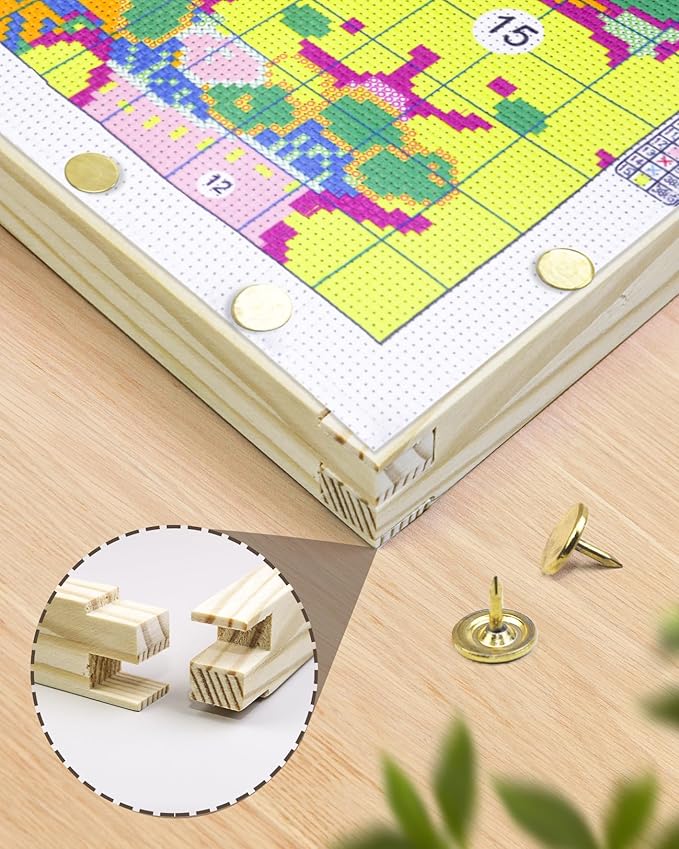 12-Piece of Wooden Canvas Stretcher Bars - 3 Sizes for Seamless Needlepoint Creations, with Tacks, Serving as Prime Stretcher Bars for Needlework Projects, Embroidery Stitch Frame Set(6,8,10 Inch)