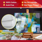 Stretched Canvas for Painting,10Pack 8X8 Inch Stretched White Blank Canvas,8 Oz Triple Primed 5/8" Profile Stretched Canvases,100% Cotton,Canvas for Painting, for Acrylics, Oils