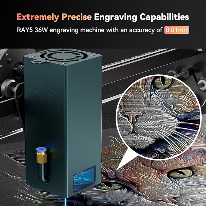 Longer 30W Laser Engraver Module, Compatible with RAY5, DIY Laser Head for Laser Engraver, Eye Protection