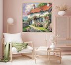 Flower House Diamond Painting Kits for Adults, 5D Diamond Art Painting by Numbers Kits, DIY House Diamond Dots Art Kits, Full Round Drill Diamond Art Kits for Adults for Home Wall Decor, 14x14 inch