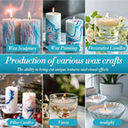 Sukh Candle Sand and Wicks - 430G(0.94lb) Sand Candles with Wicks Green, White, Pink, Blue, Purple Refillable Candle for Weddings, Parties