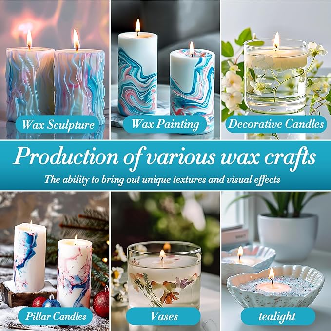 Sukh Candle Sand and Wicks - 430G(0.94lb) Sand Candles with Wicks Green, White, Pink, Blue, Purple Refillable Candle for Weddings, Parties