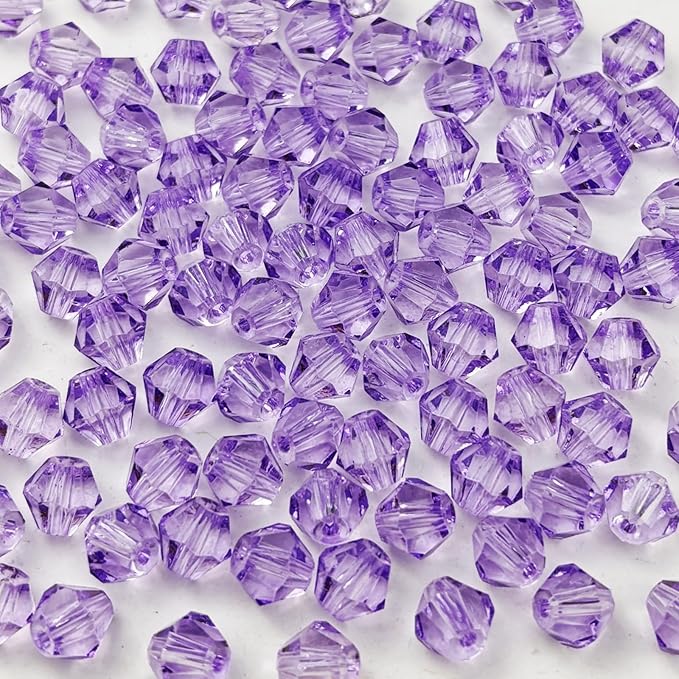 100pcs 8mm Bicone Glass Crystal Beads for Jewelry Making, Faceted Bicone Glass Spacer Beads for Bracelet Earring Necklace DIY Craft(Crystal Purple)