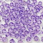 400pcs 4mm Bicone Glass Crystal Beads for Jewelry Making, Faceted Bicone Glass Spacer Beads for Bracelet Earring Necklace DIY Craft(Crystal Purple)