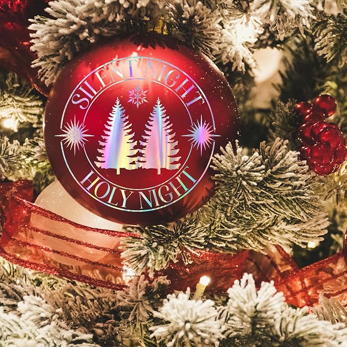 GIRAFVINYL Sliver Holographic Permanent Vinyl 12" X 6FT Glossy Silver Iridescent Vinyl Permanent for DIY Home and Car, Sign, Windows Christmas Decor