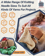 UCDRAMA 90PC Knitting Needles Set Beginners Knitting Kit with Yarn, Metal Single-pointed + Circular Knitting Needle Set US0-15 (2-10mm) with Knitting Accessories, Knitting Set for Beginner Adults/Kids