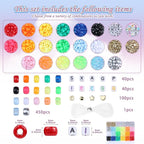 XIANNVXI 530pcs Pony Beads Kit for Friendship Bracelet 18color 9mm Pony Kandi Letter Beads Kit for Jewelry Making DIY Crafts