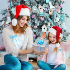 DECYOOL Winter Ribbons, 4 Rolls 100 Yards Christmas Satin Ribbons for Gift Wrapping, 10mm Wide Xmas Winter Holiday Craft Ribbon for DIY Crafts and Christmas Tree Wreaths Decoration (Blue, Silver)