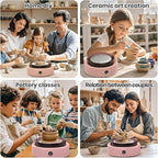 Skirfy Mini Pottery Wheel for Beginners Adults 9.5" Ceramic Machine for Kids Art Craft Glow in Dark Kits 2.2LB Air-Dry Clay,Carving Tools Adjustable Speed,Home Decor DIY Projects Birthday Gift
