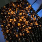 85PCS 8MM Flame Yooperlite Stone Beads Loose Beads for Jewelry Making DIY Bracelets Show Flame Color Under The Irradiation of UV Lamps 2 Strands