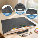 ZKOO Felt Art Portfolio Bag, Large Art Portfolio with Handles, Sturdy Artist Storage Bag for Artwork, Poster, Sketching, and Drawing (24 x 36 inch)