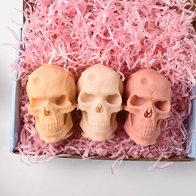 Skull Head Candle Mold - Resin Casting Silicone Molds for Home Decor & Candle Making Wave Spiral Mold