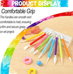 LINPHCEY 9PCS Clay Tools for Kids Air Dry Clay Tool Kit Plastic Clay Sculpting Tools Set for DIY Pottery, Modeling Molding Polymer Clay – Safe & Easy Grip for Beginners & Craft Lovers