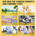 ESRICH Stretched Canvas for Painting 12 x 12 Inch, 10 Pack Blank Canvas -5/8 Inch Profile Primed Cotton White Canvases for Painting for Oil & Acrylic Paint, Art Canvases for Painting for Adult & Kids.