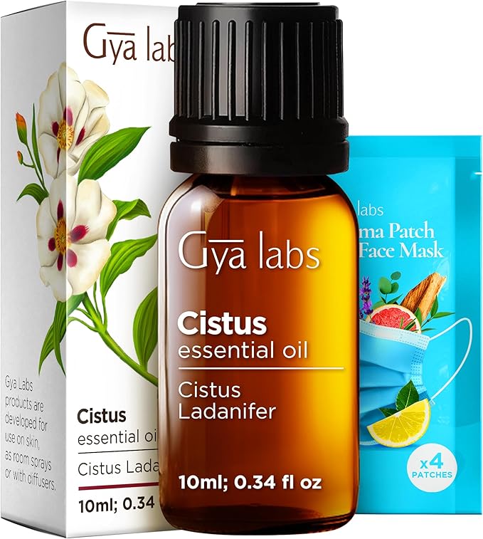 Gya Labs Cistus Essential Oil - 0.34 Fl Oz - for Hair, Skin, Diffuser, Aromatherapy & DIY Candle Making Scent