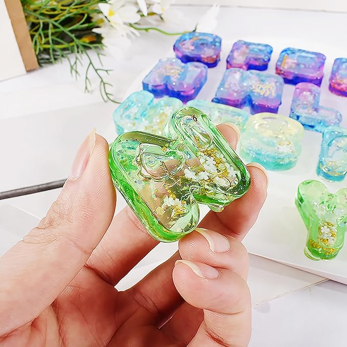 26-Pack Small Matte Letter Mold Set - Alphabet, Animal & Clay Molds for Resin Casting, Candle Making & Home Decor
